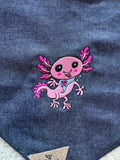 Axolotl embroidered bandana