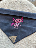 Axolotl embroidered bandana