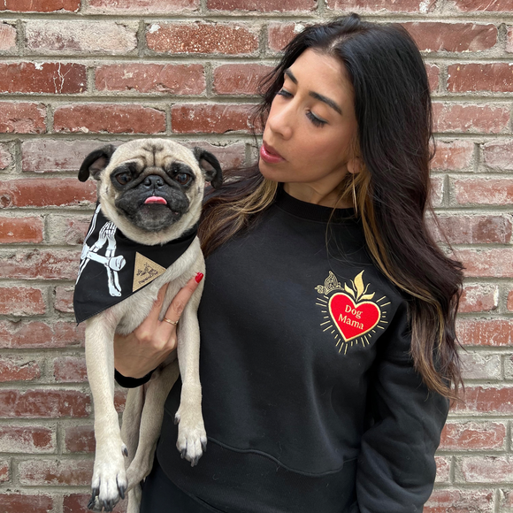 Dog Mama Crew Neck Fleece (Black)